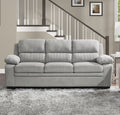 Plush Seating Comfortable Sofa 1Pc Gray Textured Fabric Channel Tufting Solid Wood Frame Modern Living Room Furniture Gray Polyester Wood Primary Living Space Contemporary Pillow Top Arms Solid Wood 3 Seat