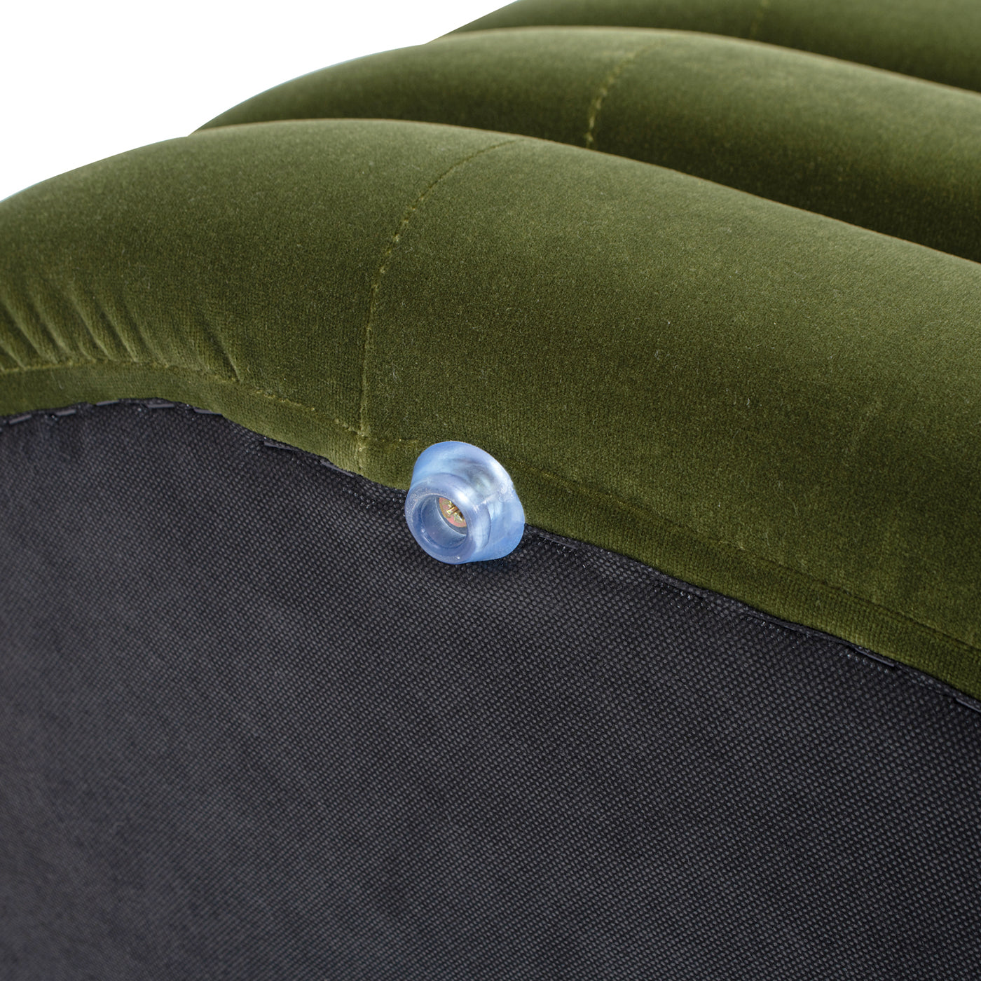 Fuji 49" Upholstered Oval Storage Bench, Olive Green Performance Velvet Olive Green Foam Velvet