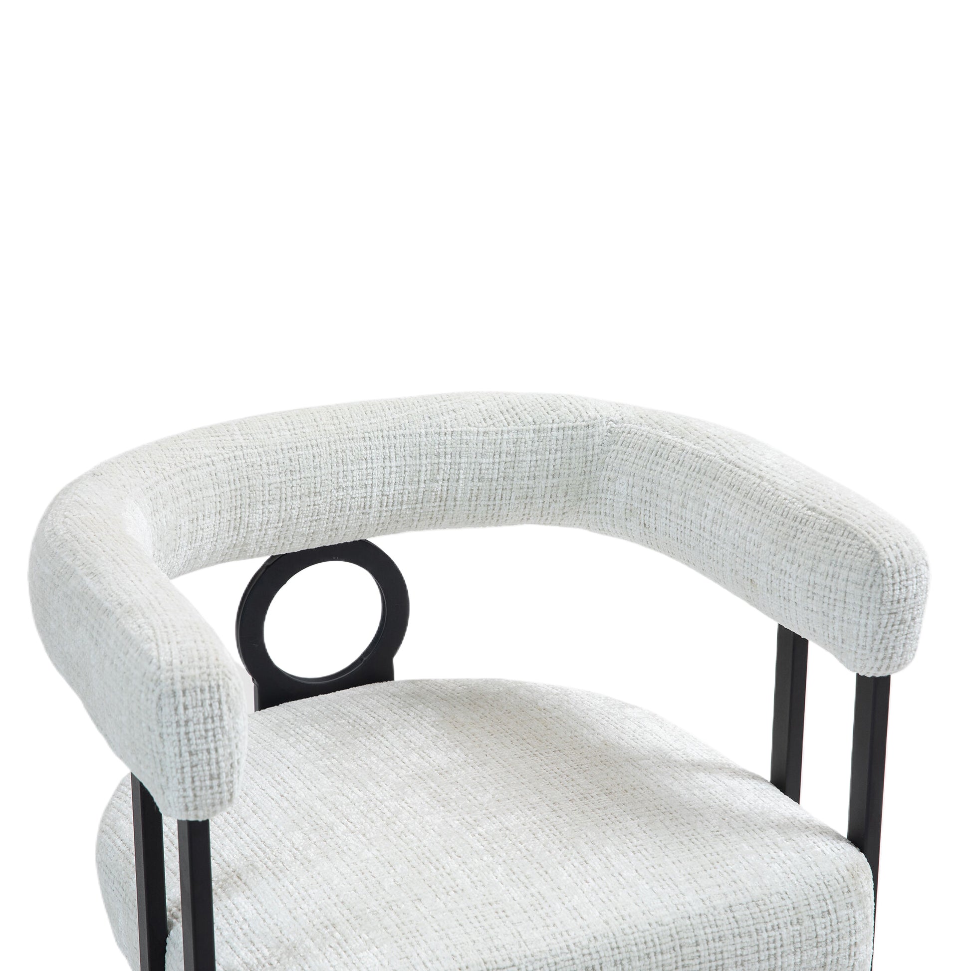 Coolmore Bar Stools Set Of 2, Modern Bar Stool With Back, Black Metal Frames, Upholstered Bar Stools For Kitchen Island, Pub, Club Beige Chenille Beige Dining Room Foam Chenille