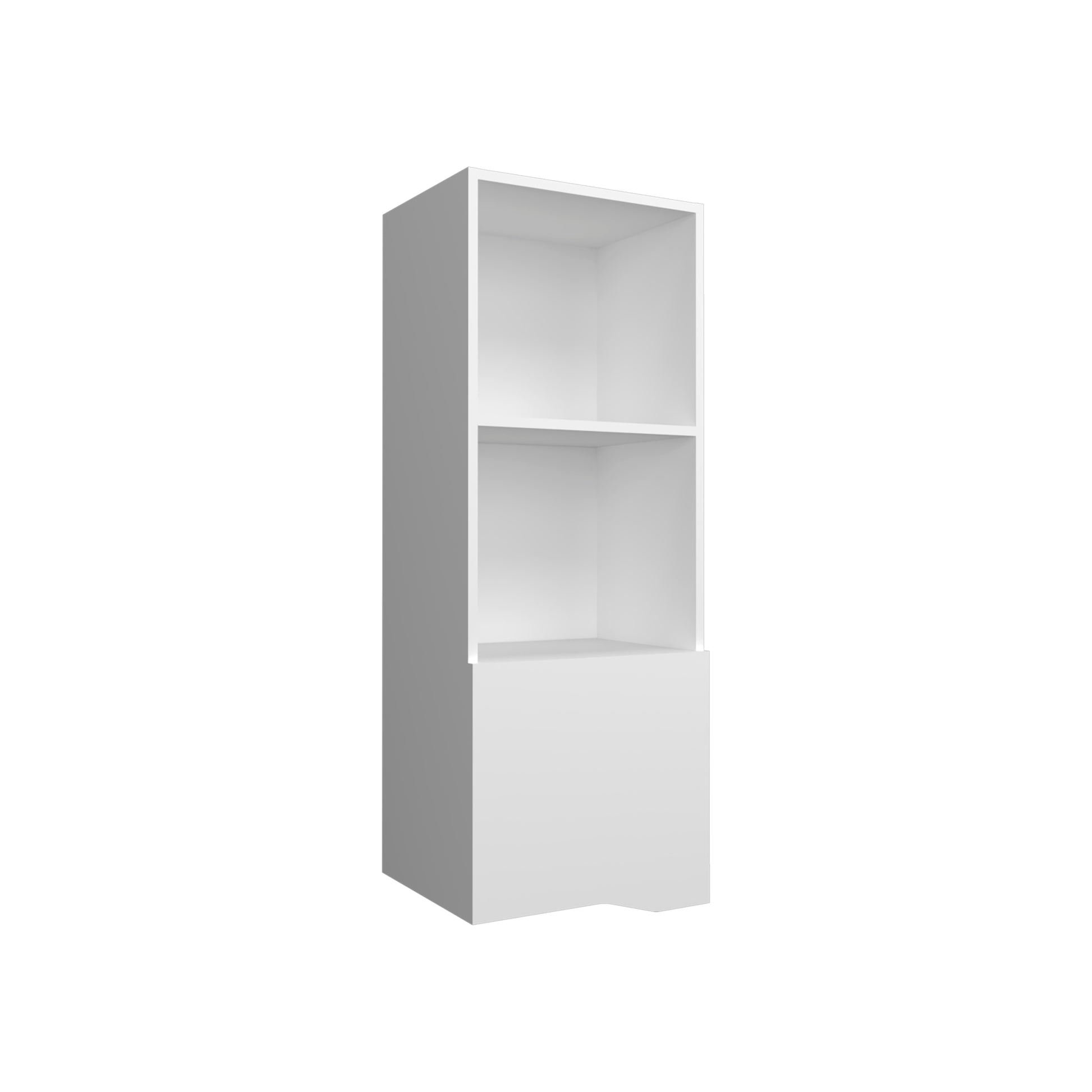 Obregon 43" Tall One Door Wall Cabinet With Two Open Shelves, Medicine Cabinet White 1 3 Bathroom Wall Mounted Modern Particle Board