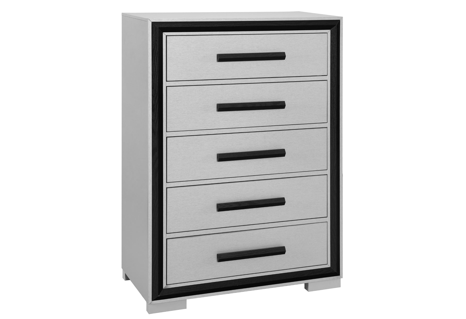 Adelaide Grey Black Chest Black Solid Wood Mdf