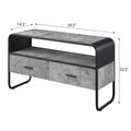 Concrete Grey And Black 2 Drawer Tv Stand Black Grey Primary Living Space 40 49 Inches Modern Wood Metal