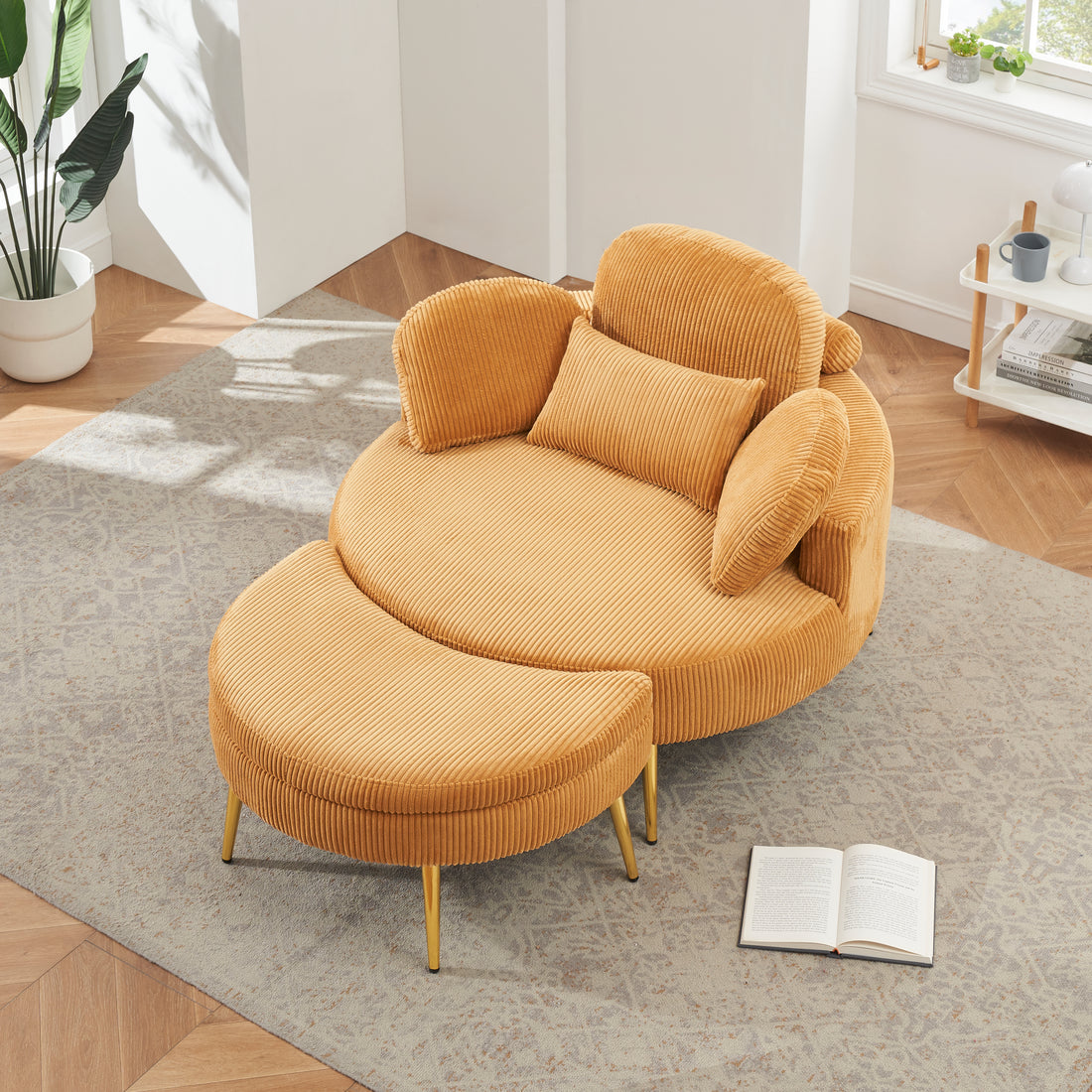 61 Inches Yellow Comfortable Seat, Small Sofa With Small End Table, Suitable For Lunch Break Casual Afternoon Tea Time Seat, Suitable For Small Apartment, Bedroom, Space Balcony Small Sofa Yellow