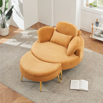 61 Inches Yellow Comfortable Seat, Small Sofa With Small End Table, Suitable For Lunch Break Casual Afternoon Tea Time Seat, Suitable For Small Apartment, Bedroom, Space Balcony Small Sofa Yellow