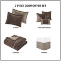 7 Piece Micro Corduroy Comforter Set Brown King Brown Polyester