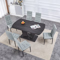 Dining Table Set For 6, 7 Piece Kitchen Table Chairs Set, 1.8