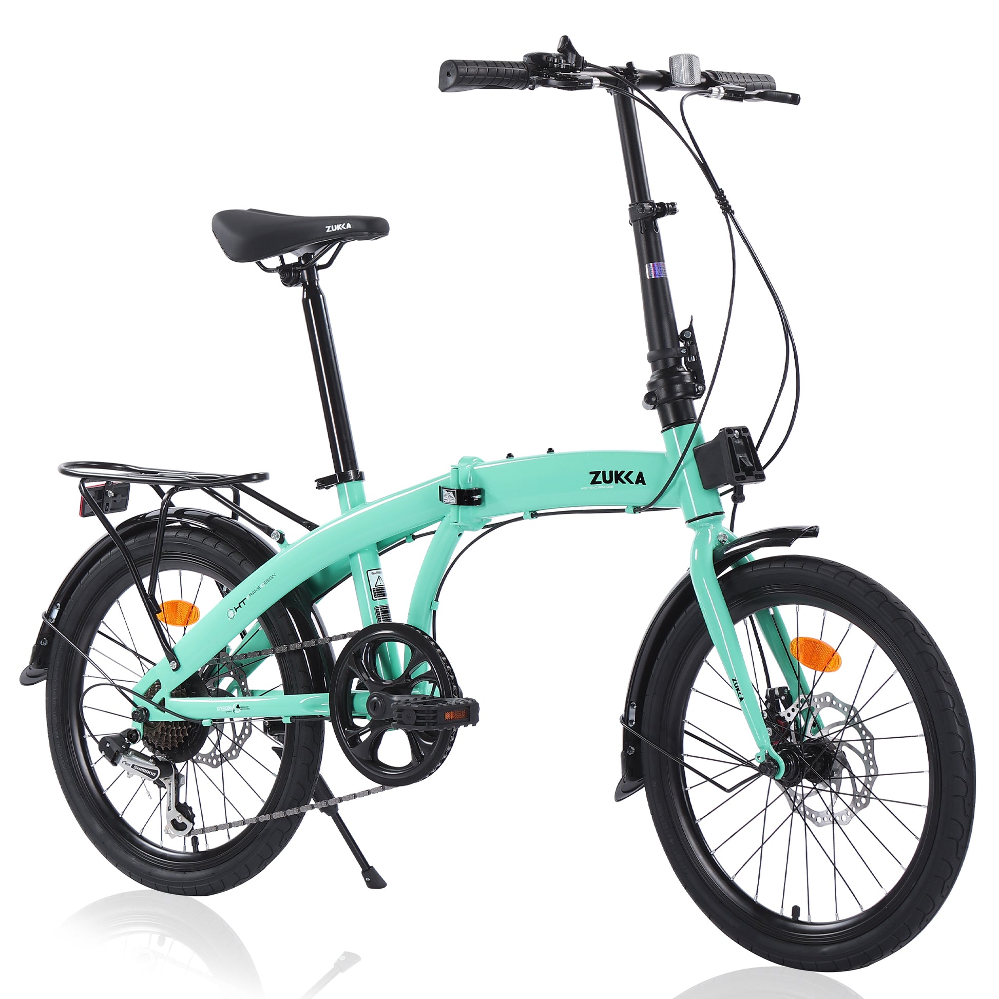 20" Folding Bike Steel Frame 7 Speed City Bike Cycling Blue Garden & Outdoor Steel