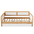 Twin Size Solid Wood Daybed With 2 Storage Drawers For Limited Space Kids, Teens, Adults, No Need Box Spring, Walnut And White Box Spring Not Required Twin White Walnut Wood Bedroom Modern Pine Daybeds Wood
