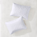 3 Piece Reversible Bedspread Set White Full Queen Queen White Polyester
