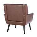 Modern Soft Leather Material Ergonomics Accent Chair Living Room Chair Bedroom Chair Home Chair With Black Legs For Indoor Home Brown Pu Brown Foam Upholstered