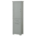 Tall Bathroom Storage Cabinet, Freestanding Storage Cabinet With Two Different Size Drawers And Adjustable Shelf, Mdf Board With Painted Finish, Grey Grey Mdf