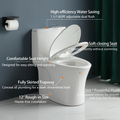 1.1 1.60 Gpf Dual Flush One Piece Toilet, Water Saving Elongated Comfort Height Floor Mounted, Soft Closing Seat, 1000 Gram Map Flushing Score Toilet, Gloss White 23T02 Gw 1 Gloss White Ceramic