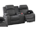 Power Motion Loveseat 1Pc Contemporary Charcoal Gelstorage Arms W Cup Holder Living Room Furniture Charcoal Faux Leather Primary Living Space Cushion Back Contemporary,Modern Pillow Top Arms Metal & Wood 2 Seat