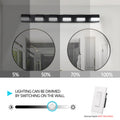 Modern Bathroom Vanity Lighting 6 Light Led Vanity Lights Over Mirror Bath Wall Lighting Black Acrylic,Iron