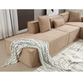 Modular Combination Sofa Set, Modern Minimalist Sofa, Free Installation Sofa, L Shaped, Italian Minimalist Tofu Block Sofa, Right Hand Facing,Terrycloth Fabric,Light Brown Light Brown Polyester Primary Living Space Soft Modern Polyester 3 Seat