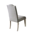 Set Of 2 Fabric Parson Chairs In Gray And Antique White Gray Dining Room Rectangular Dining Chairs Solid Wood Mdf