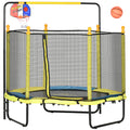 Qaba 4.6' Kids Trampoline With Basketball Hoop, Horizontal Bar, 55