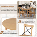 5 Piece Dining Set, Retro Simple Round Table And 4 Chairs With X Shaped Backrest For Kitchen, Dining Room And Living Room Natural Natural Rubber Wood