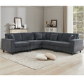 Packaging Upgrade Oversized Modular Sectional Sofa Set, L Shaped Couch,Corduroy ,Upholstered,Deep Seat,5 Seat,5 Throw Pillow And 6 Back Cushion,Living Room, Apartmentgray Gray Polyester Wood Primary