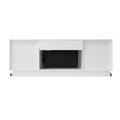 Mirrored Finish Media Console With Electric Fireplace For Living Rooms Silver Primary Living Space 60 69 Inches 60 69 Inches Art Deco,Modern 60 Inches Mdf Glass,Mirror