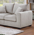Classic Living Room 2Pc Sofa Set Ivory Corduroy Sofa And Loveseat W Pillows Square Arms Plush Couch Ivory Primary Living Space Cushion Back Classic,Contemporary,Modern Rubberwood Square Arms Corduroy 4 Seat