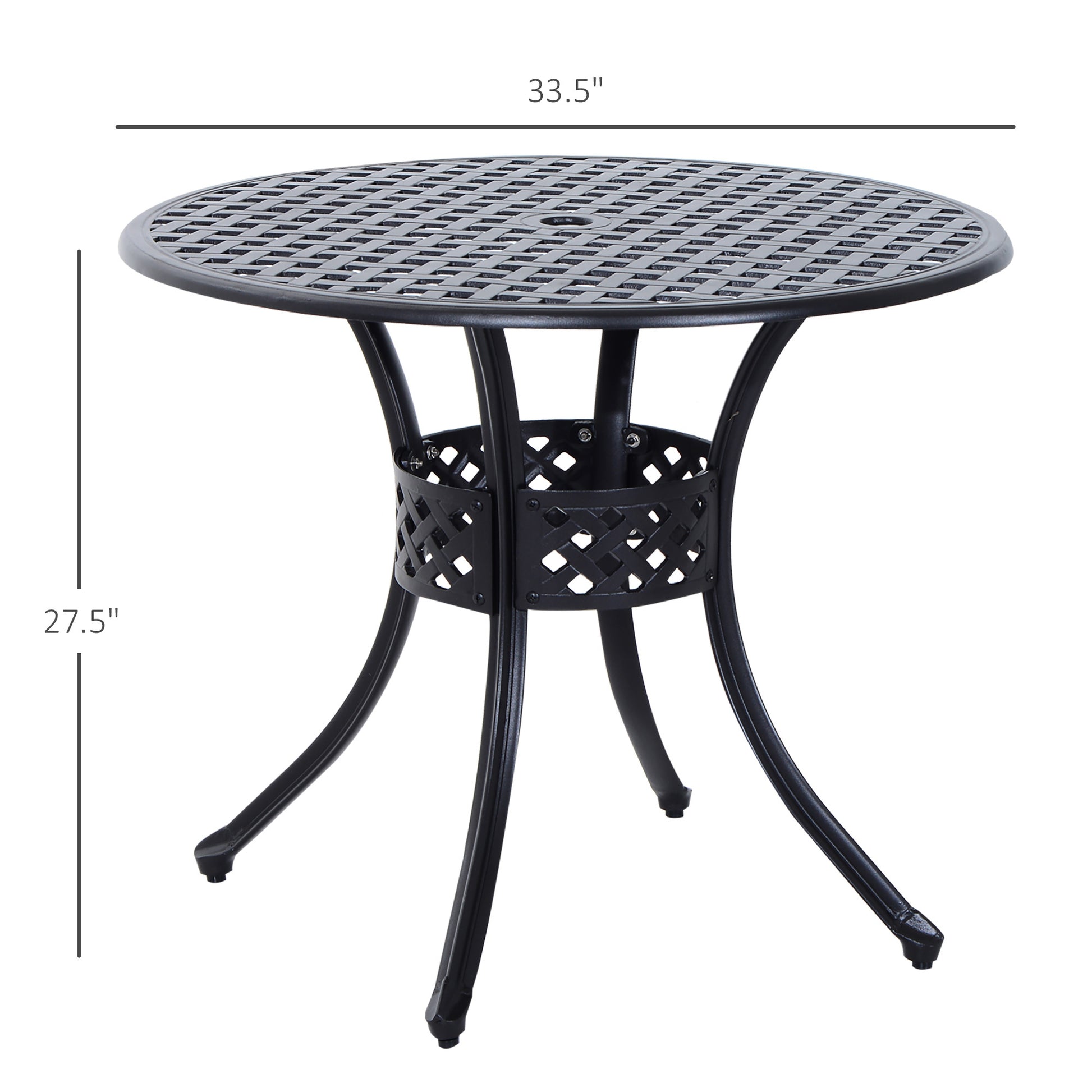 Outsunny 33" Patio Dining Table Round Cast
