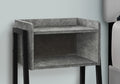 Accent Table, Side, End, Nightstand, Lamp, Living Room, Bedroom, Grey Laminate, Black Metal, Contemporary, Modern Grey Metal