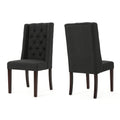 Dining Chair Charcoal Wood Fabric