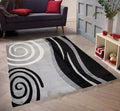 Jersey Area Rugs, Carpets For Livingroom, 5X7 Area Rugs ,045 Black Grey Rectangle 5&7 Black Gray Contemporary Abstract Polypropylene