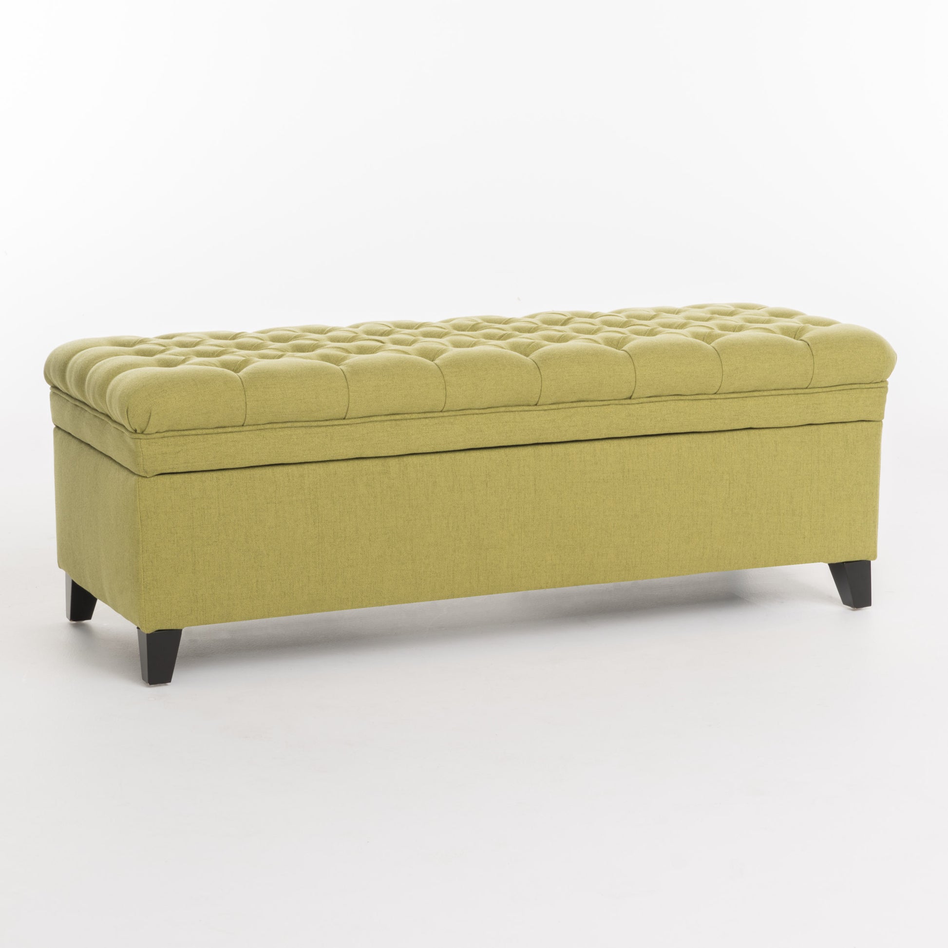 Juliana Storage Ottoman Green Fabric