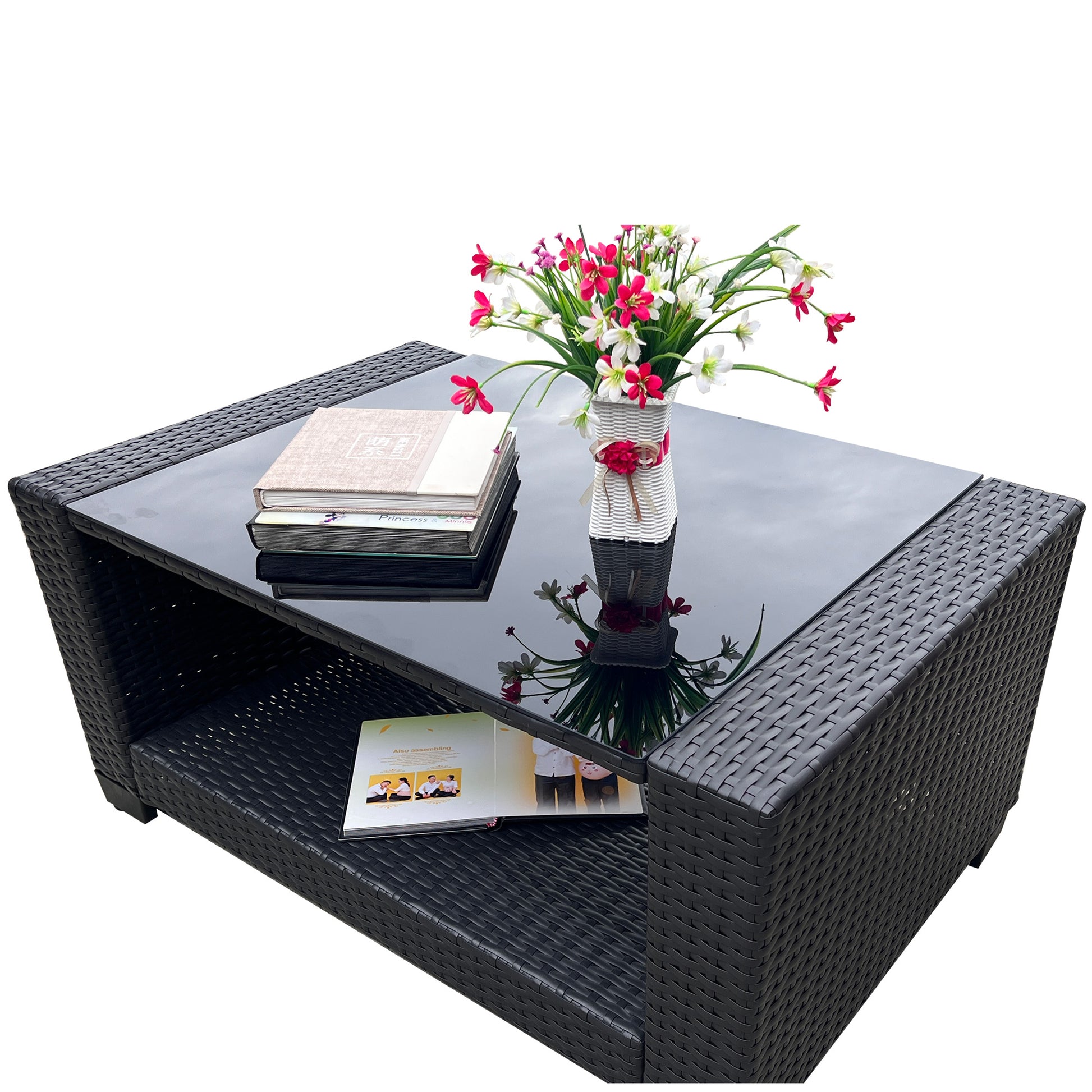 Outdoor Garden Patio Furniture 7 Piece Pe Rattan Wicker Cushioned Sofa Sets And Coffee Table, Patio Furniture Set Outdoor Couch Outdoor Couch Patio Furniture Outdoor Sofa Patio Couch Yes Complete Patio Set Gray Seats 6 Weather Resistant Frame Water