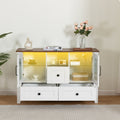 Drawerdresser Cabinet,Barcabinet,Buffetsideboard,Storagecabinet,Buffet Server Console Tablestorge,Changhong Glass Door,Toughened Glass Shelf,Fordining Room,Living Room,Kitchenhallway,Color:White Brown 5 Or More Spaces Brown Antique White Primary Living