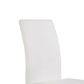 Metal Cantilever Basedining Chair, Set Of 2, White And Silver White Solid Wood