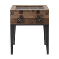 Rustic Oak And Matte Grey Accent Table With