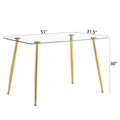 Modern Minimalist Rectangular Glass Dining Table For 4 6 With 0.31