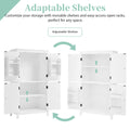 Elegant Bathroom Floor Storage Cabinet, Bathroom Storage Unit, Freestanding Cabinet With 4 Doors, Adjustable Shelves, Adaptable Shelves, White White Mdf