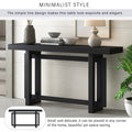 Contemporary Console Table With Wood Top, Extra Long Entryway Table For Entryway, Hallway, Living Room, Foyer, Corridor Black Solid Wood Mdf