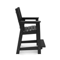Black Modern Counter Chair Sleek Hdpe Poly Lumber For Dining, Patio, And Garden Comfort No Dining Set Black Weather Resistant Frame American Traditional Hdpe Hdpe