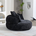 Coolmore Lazy Sofa Durable Comfort Lounger High Back Bean Bag Chair Couch With Three Pillows For Adults And Kids, Indoor & Outdoor, Single Gaming Sofa Chair For Bedroom,Office Black Chenille Black Foam Chenille 1 Seat