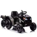 12V Kids Ride On Electric Tractor Black Knight,Kids Ride On Toy.2Wd,Non Skid Tires, Steering Wheel, Foot Pedal,With Removable Storage Tug,Light,Bluetooth,Music,Mp3,Usb,Power Display For Kids Aged 2 3. Black 50 99 Lbs Polypropylene