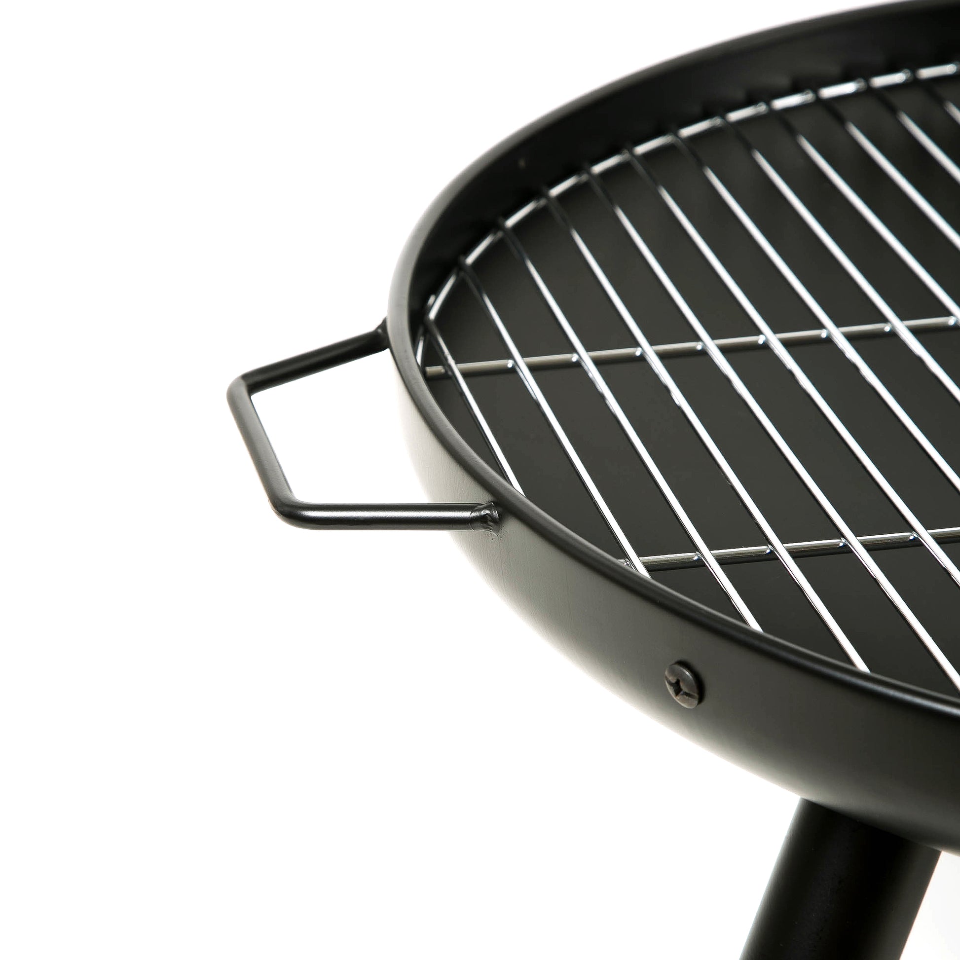 23 Inch Outdoor Fire Pit, Durable Wood Burning Fireplace Bowl With Grill Rack For Patio Garden, Backyard, Porchcamping, Bbq, Picnic Bonfire Black Garden & Outdoor Steel