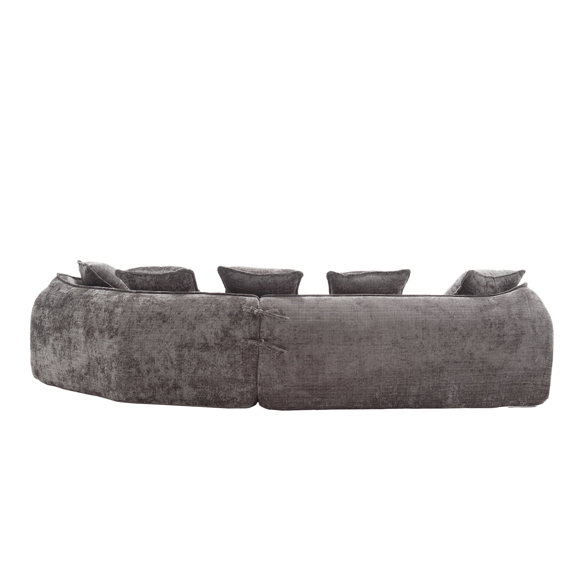 Modular Sectional Sofa, U Shaped Couch With Sofa For Five & Pillows, Modern Minimalist Chenille Fabric Large Comfy Cloud Sofas, Living Room Furniture Sets Gray Chenille 5 Seat