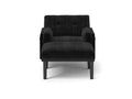 Black Multi Functional Adjustable Sofa, Convertible Lounge Chair And Guest Bed Black Velvet Metal Primary Living Space Medium Soft Loose Back Pillow Top Arms Foam Fabric Metal 1 Seat