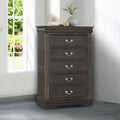 Dark Grey 5 Drawer Chest With Metal Handles Dark Grey Bedroom Particle Board Mdf