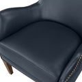 Daniela Midnight Blue High Leg Slope Arm Chair Blue Foam Faux Leather
