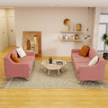 Living Room Sofa 2 Piecesseat And Sofa Set With Pink Velvet Pink Velvet 3 Seat