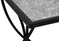 Accent Table, C Shaped, End, Side, Snack, Living Room, Bedroom, Grey Laminate, Black Metal, Contemporary, Modern Grey Metal