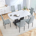 Modern Dining Table Set For 6, 7 Piece Dining Set, 63