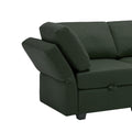 Contemporary Modern Chic Upholstered Fabric Sofa With Storage Seats And Storage Ottomans, 2 Seater Sofa Fabric Couch With Adjustable Arms And Backs For Living Room Green Green Polyester 2 Seat