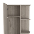 Los Angeles Corner Cabinet, Five Shelves, One Cabinet, Divisions Beige 1 5 18 To 23 In 60 In & Above Bathroom Freestanding Contemporary 5 10 Inches Melamine Particle Board